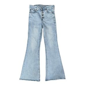 American Eagle Super Hi-Rise Flare Jeans Stretch Light Wash Women’s Size 8